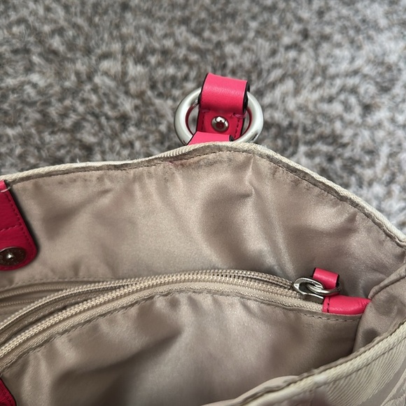 Vintage Coach Campbell Abby COACH Khaki & Pink Signature Hobo Shoulder Bag - Picture 14 of 15